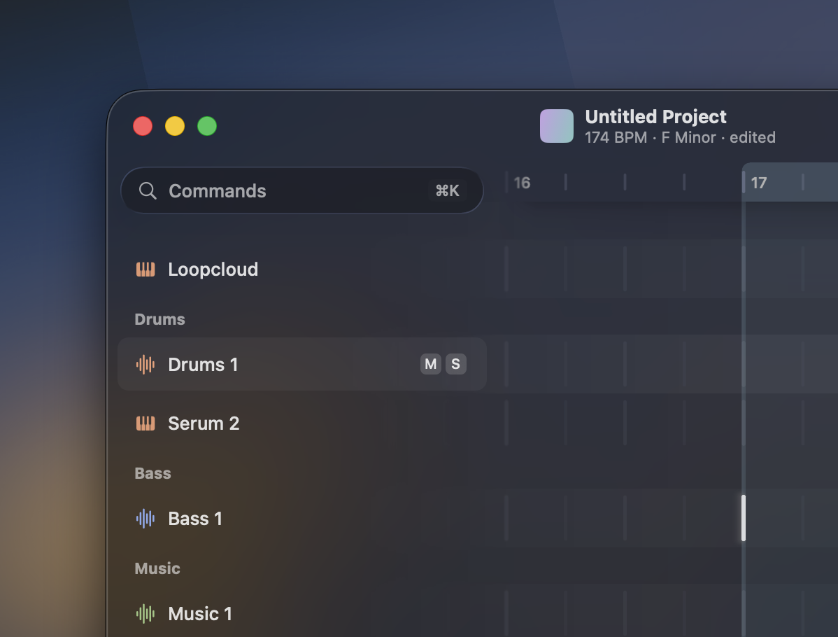 Gridshift main window with the track list in the left sidebar