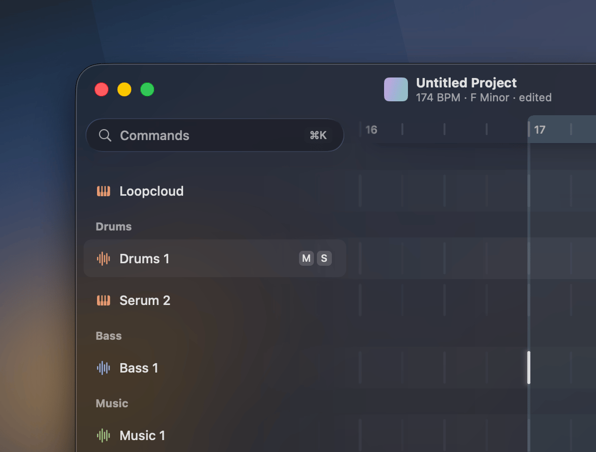 Gridshift main window with the track list in the left sidebar