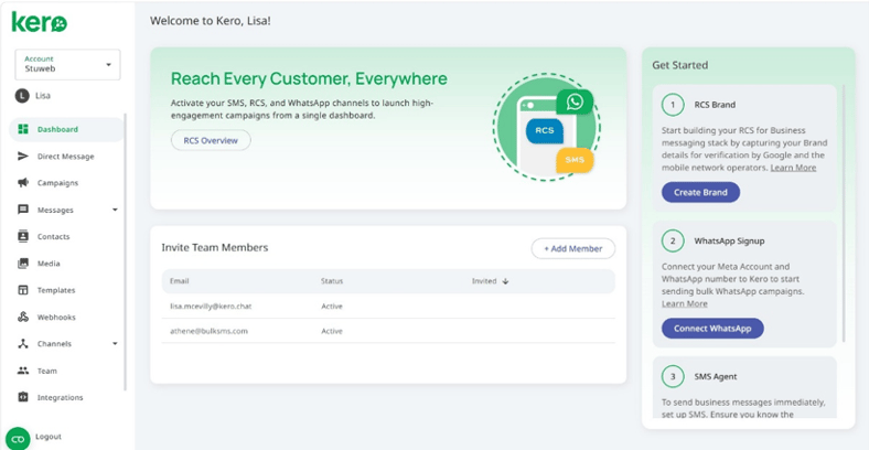 Kero verification code entry screen