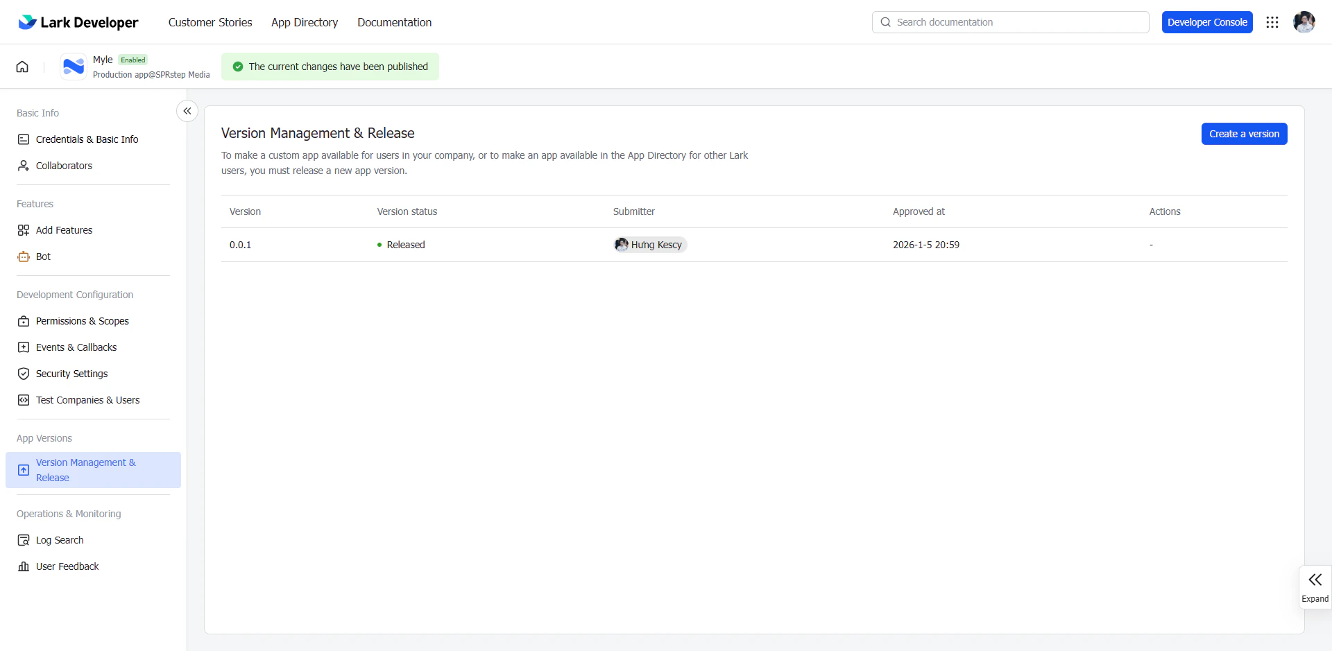 Lark Version Management