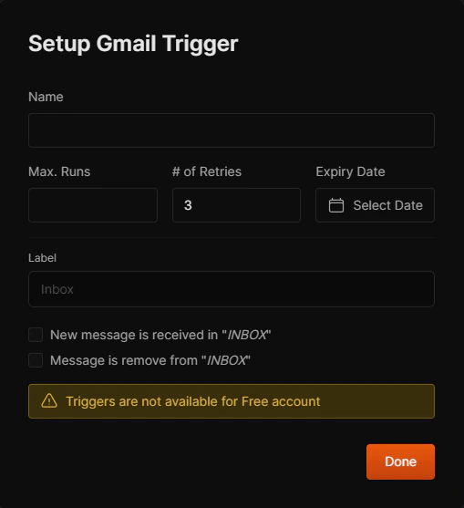 Add Gmail Trigger