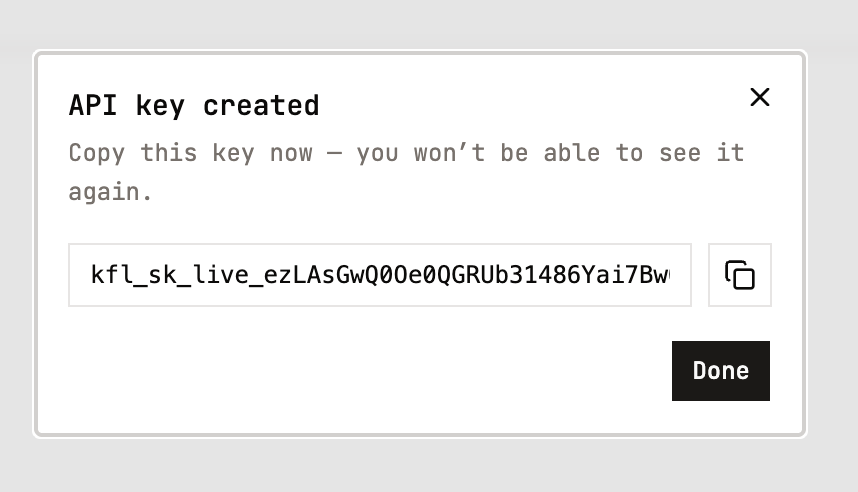 Get an API key - Keyframe Labs