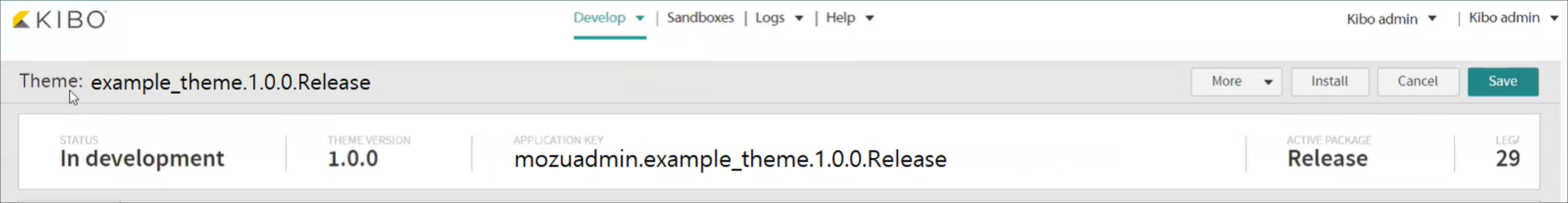 Close-up of the Dev Center header where the Application Key is displayed
