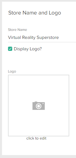 Example of Store Name and Store Logo after user complete the form.