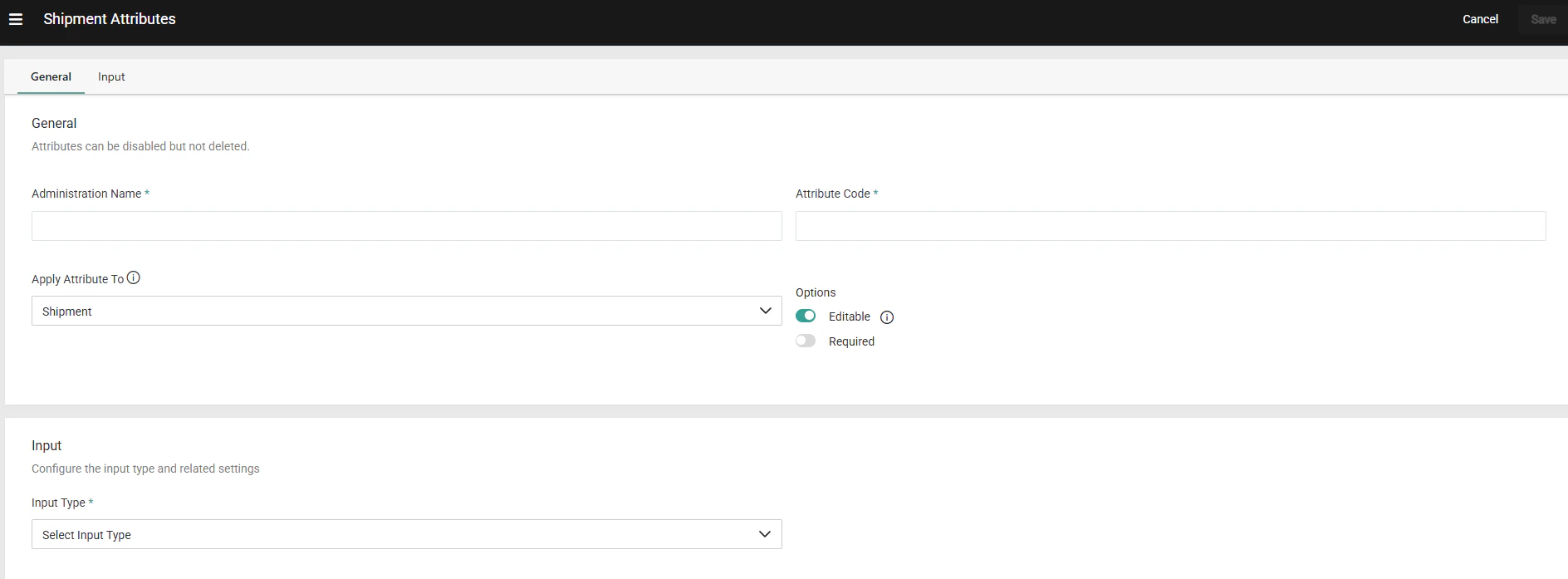 Createshipmentattribute