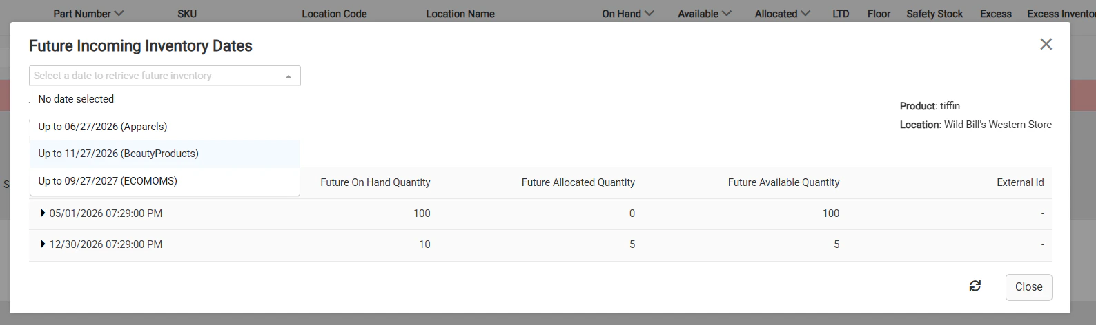 Futureinventorypersitesettingdate