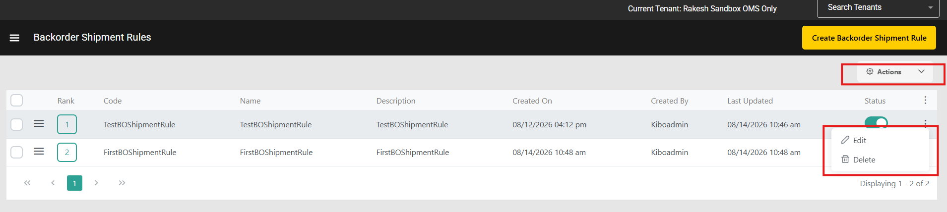 Manage Backorder Shipment Rules