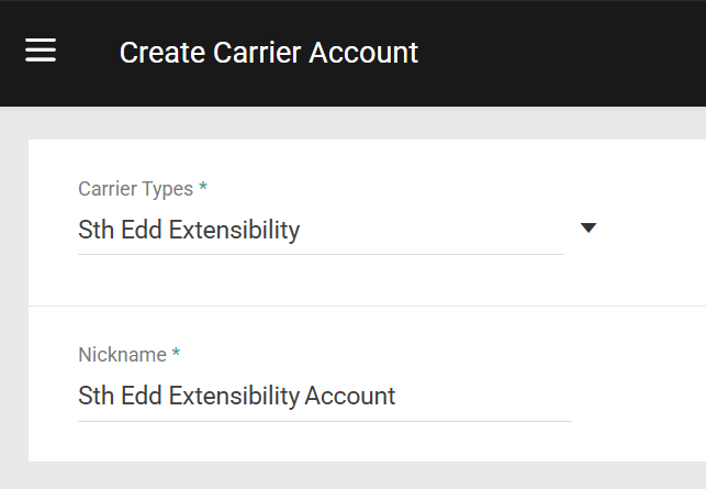 Example STH carrier account