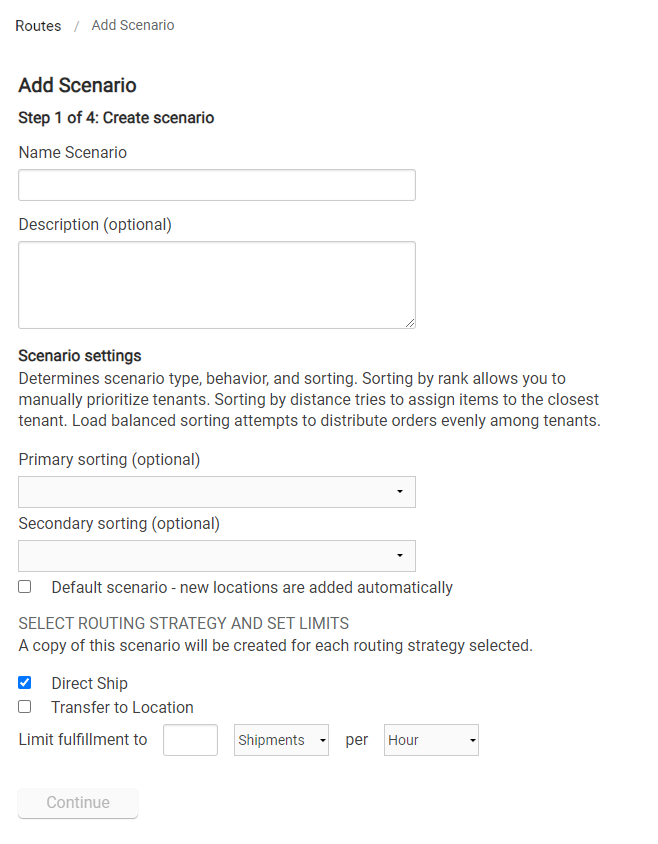 The first page of the group creation process where general settings are selected