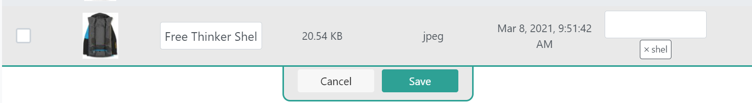 Example of editing a file name and tags