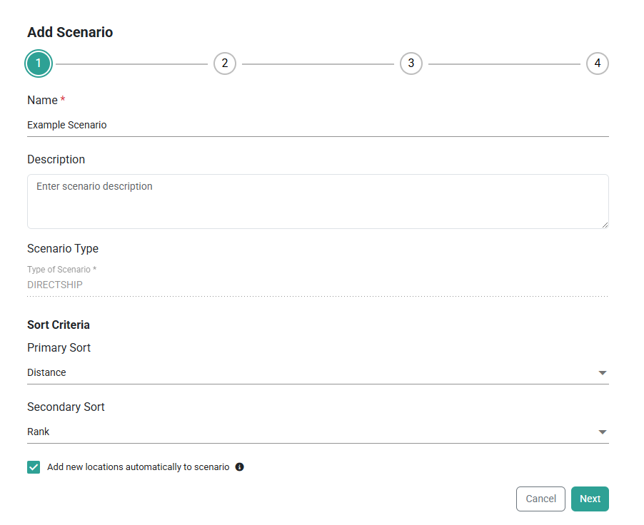 A new scenario being configured