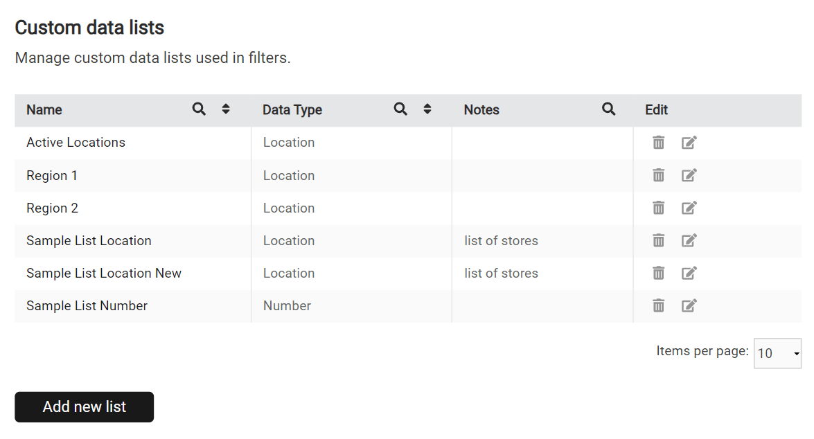 Datalist Numbers Custom Data Lists - Kibo Documentation