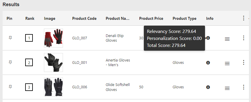 Results preview with a color condition applied