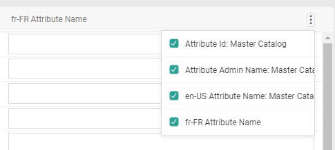 Close-up of the drop-down menu of column toggles on an attribute table