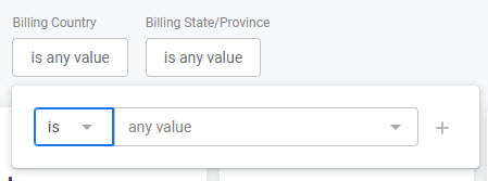 The default editable fields of a filter