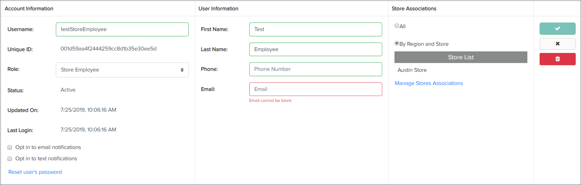 The editable user configurations