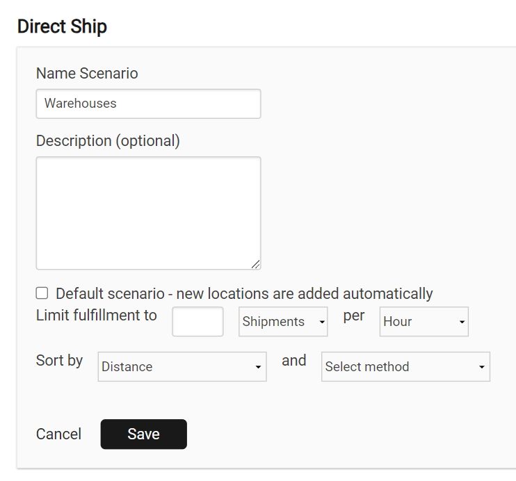 The Edit screen of a scenario