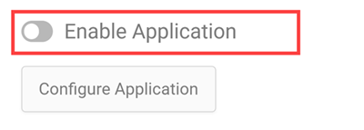 Callout of the Enable Application button