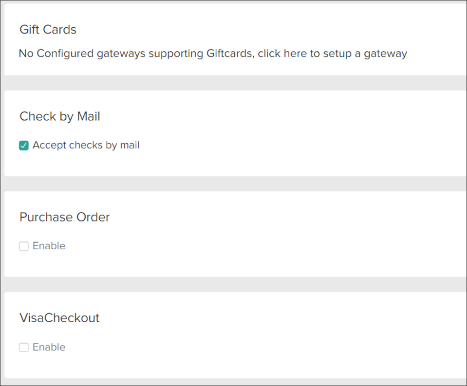 Payment options, including Check By Mail