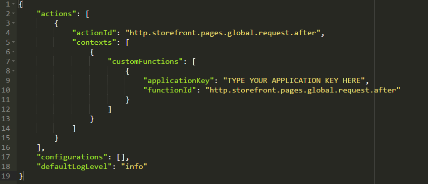 A code template for a custom function