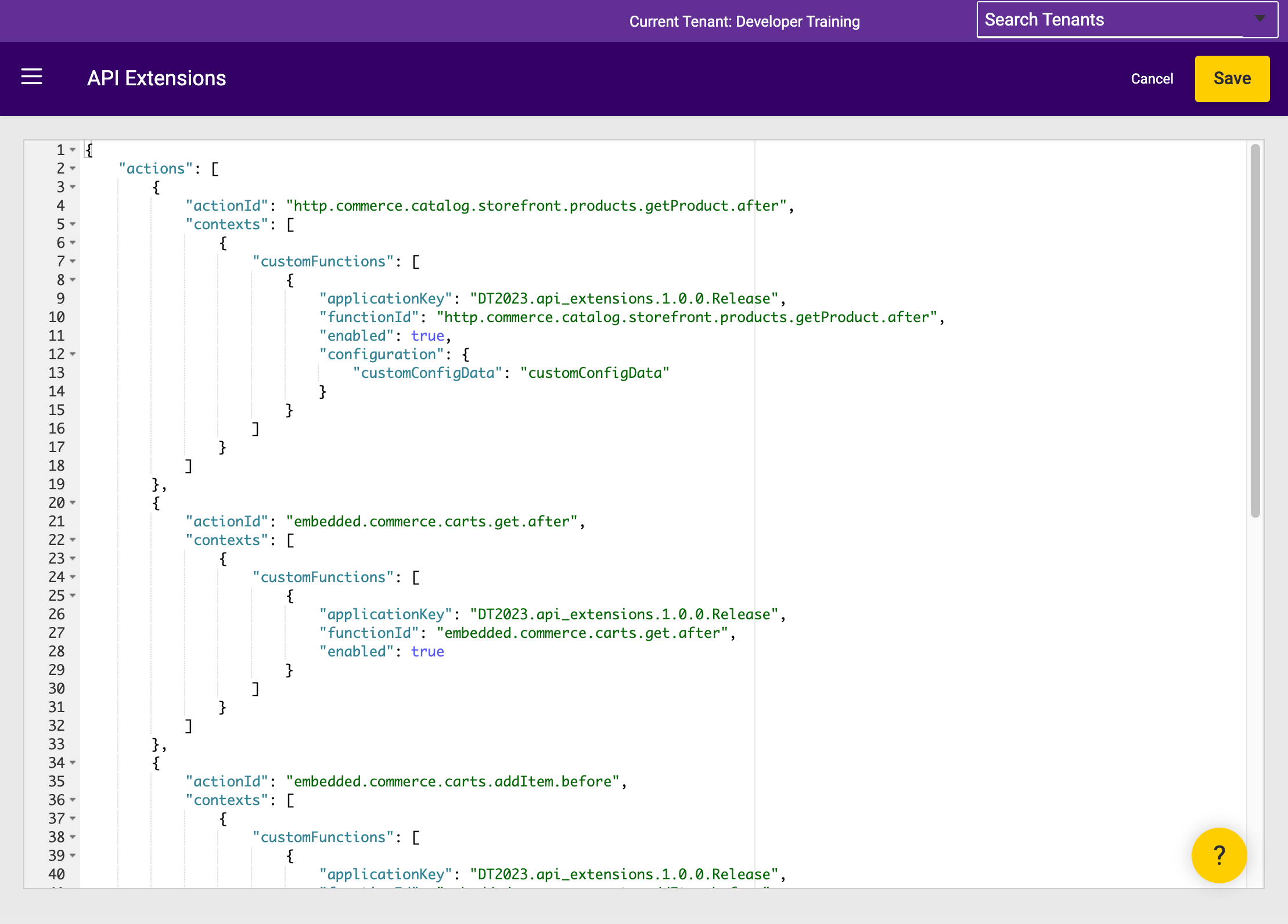 Action Management JSON Editor - Kibo Documentation