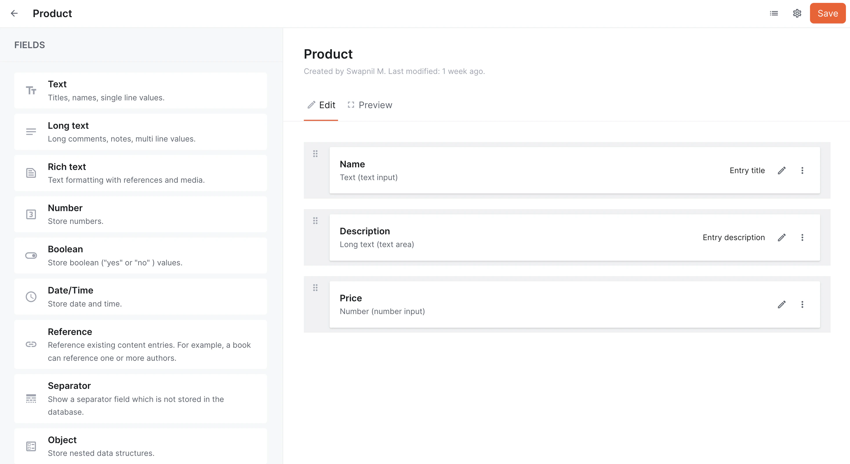 Product Content Model (Kibo CMS User Interface)