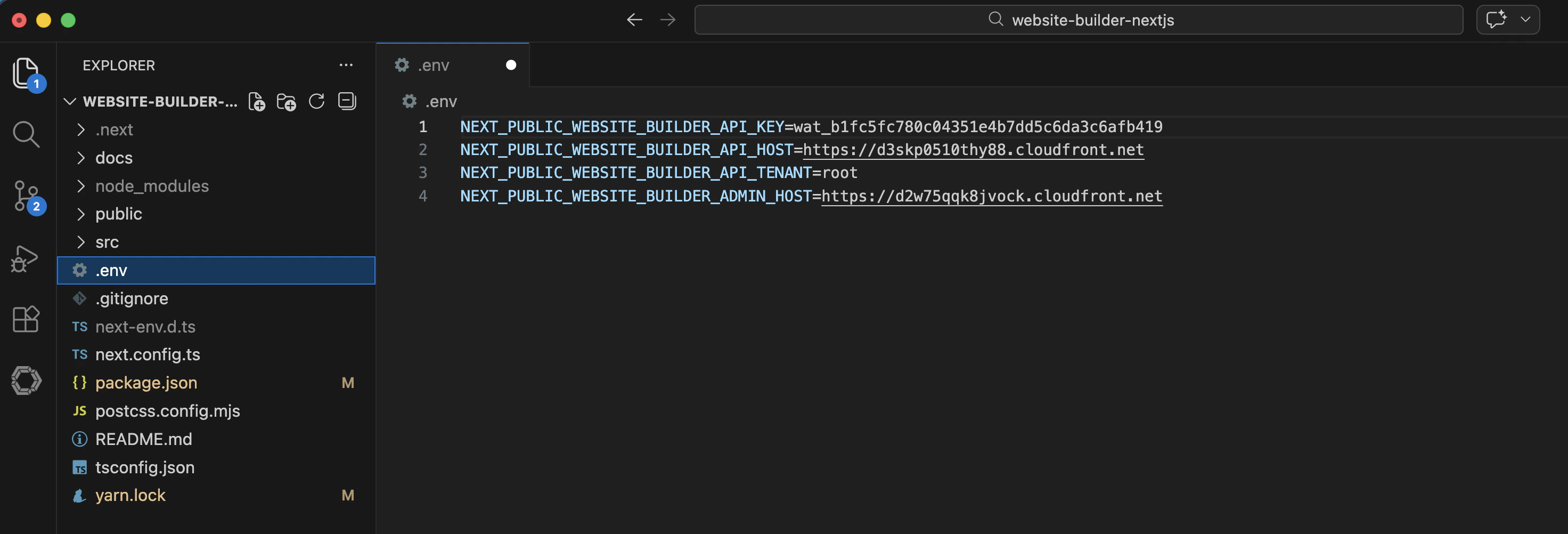 Example .env file with dummy data
