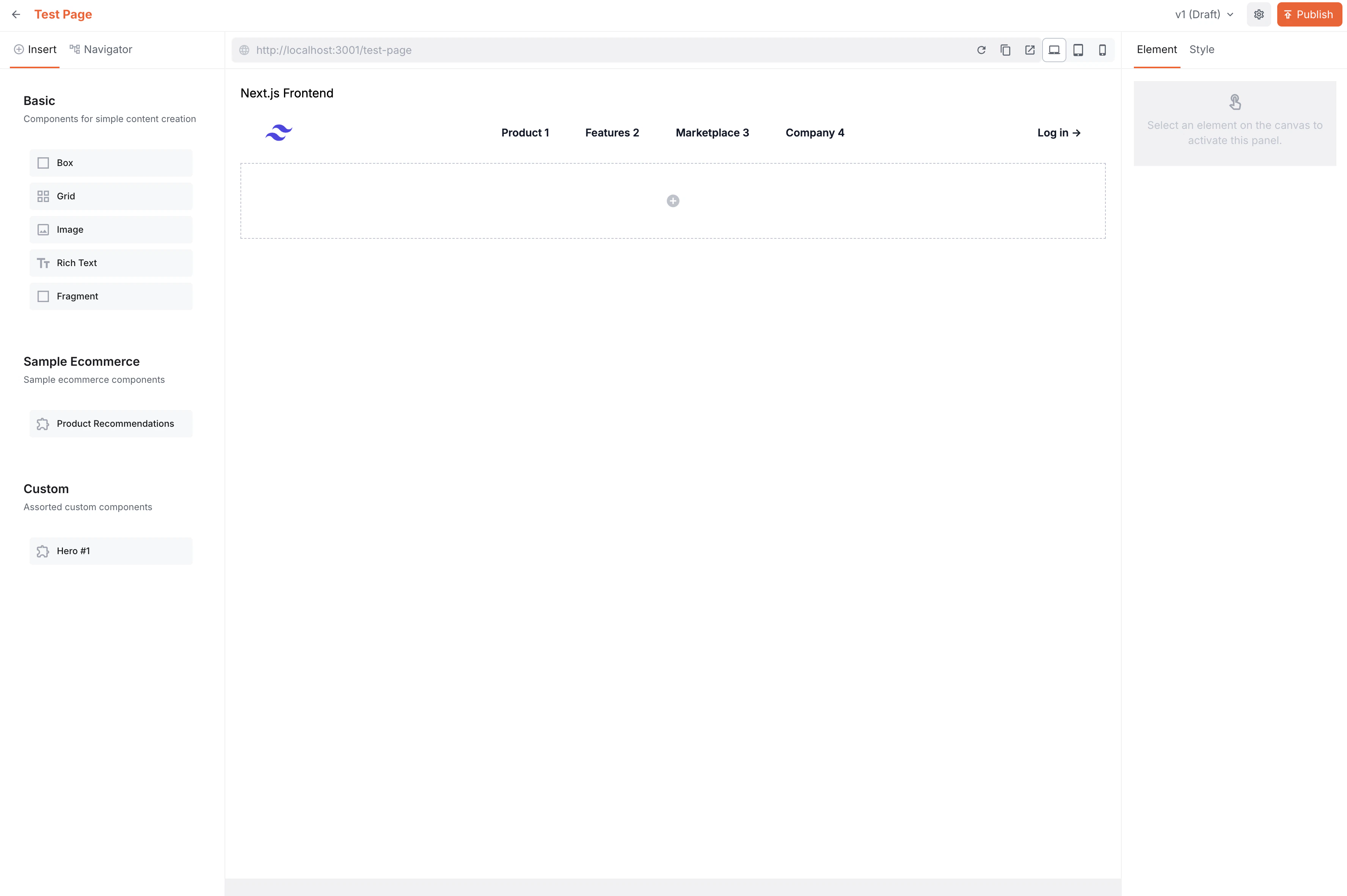 New Kibo CMS Website Builder Page
