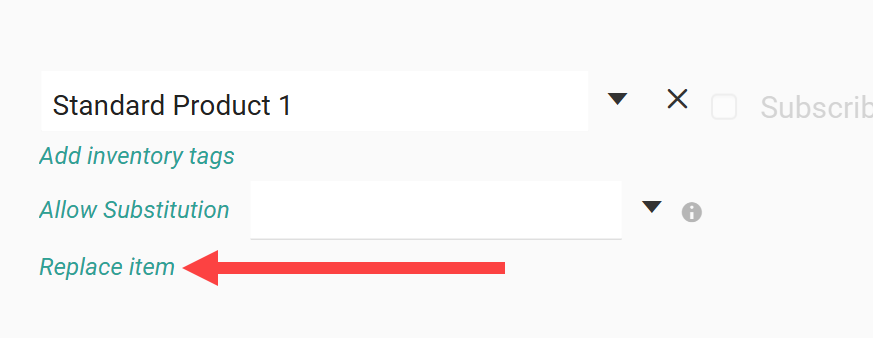 The replace item button in order details