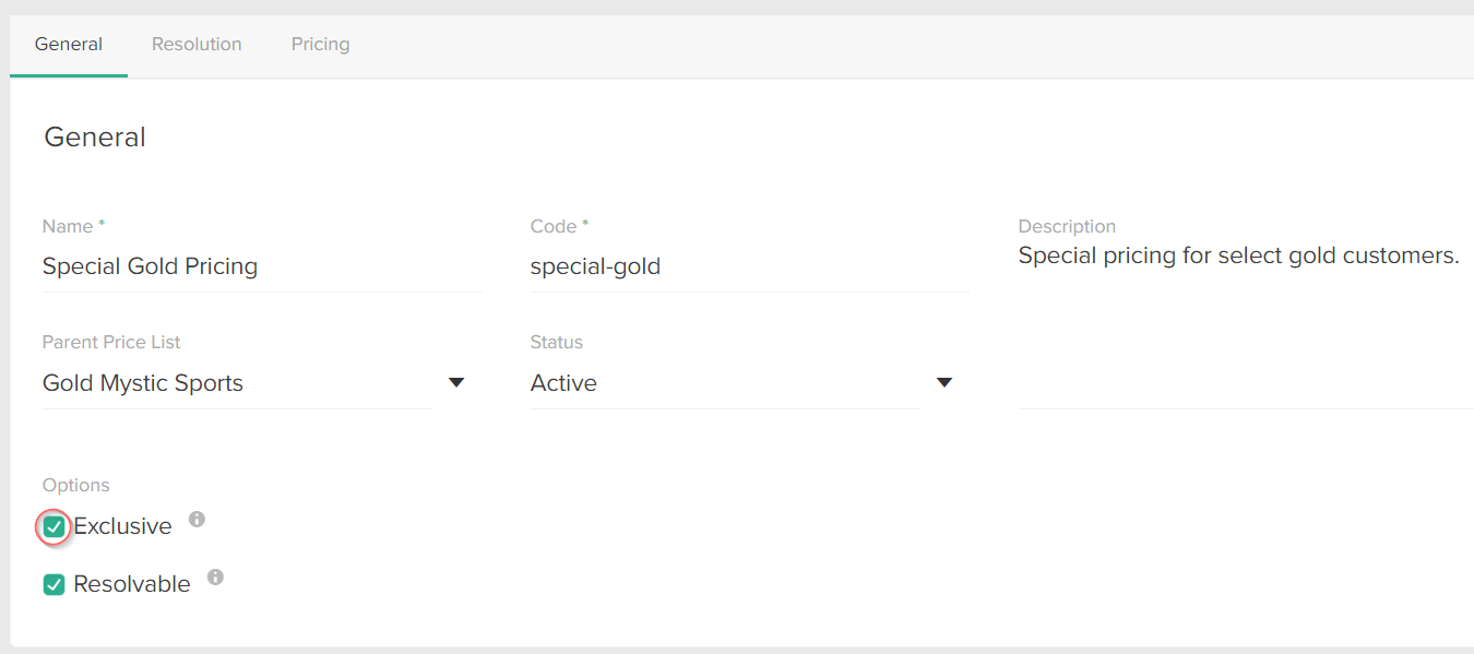 The General site settings with a callout for the Exclusive toggle