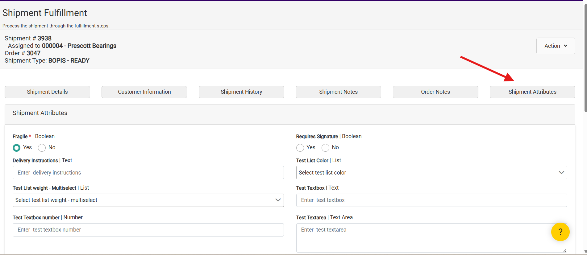 Fulfilled shipment details with a callout for Create New Shipping Label