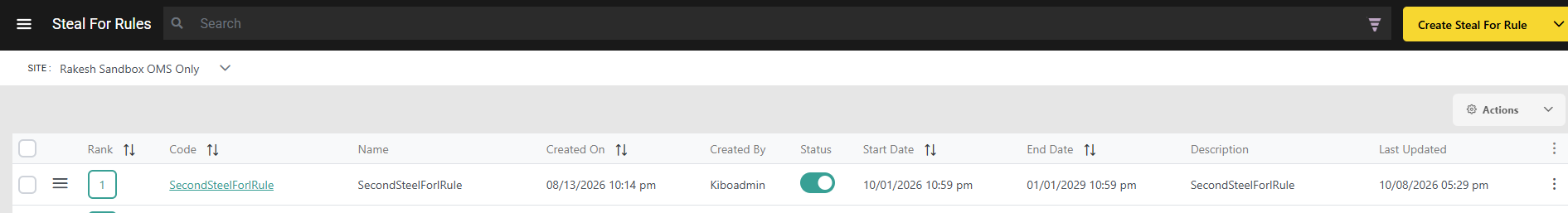 Steal For Rule List Page With Search