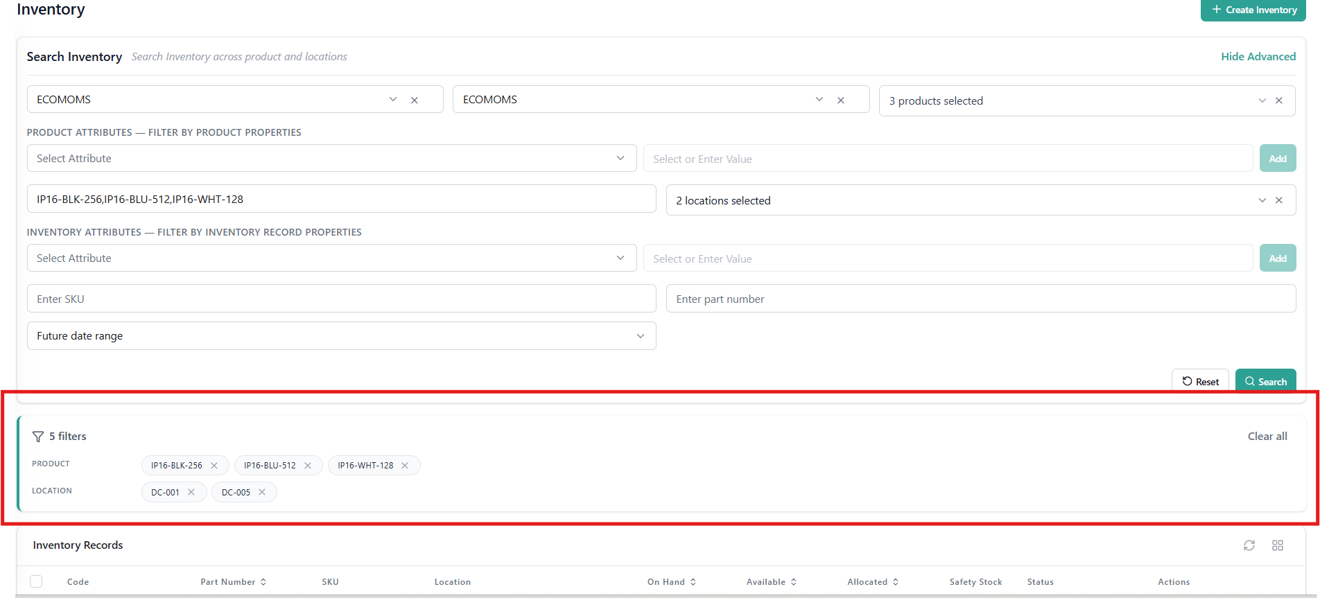 Applied F Ilters Main Inventory Supply Demad UI