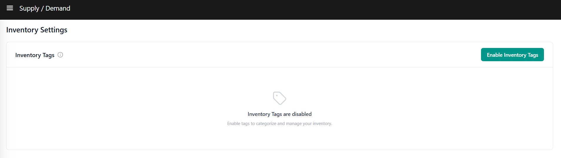 Enable Inventory Tags New Supply Demand UI