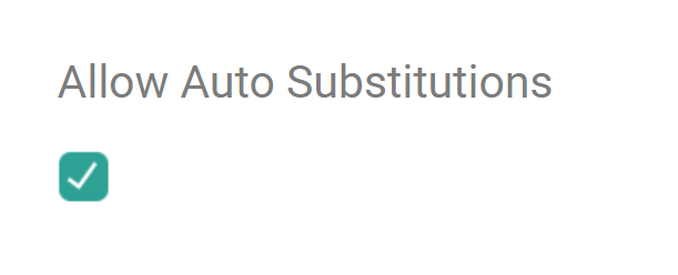 The Allow Auto Substitutions checkbox