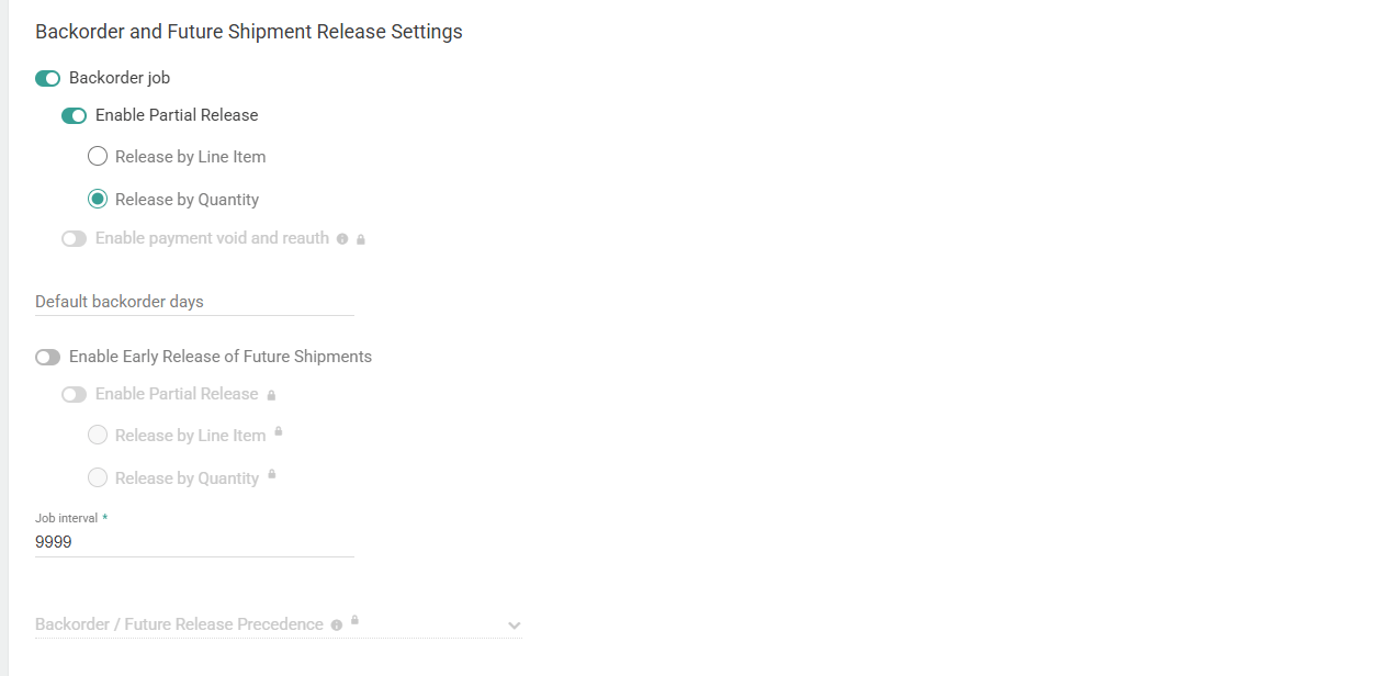 Backorder And Future Shipment Release Settings