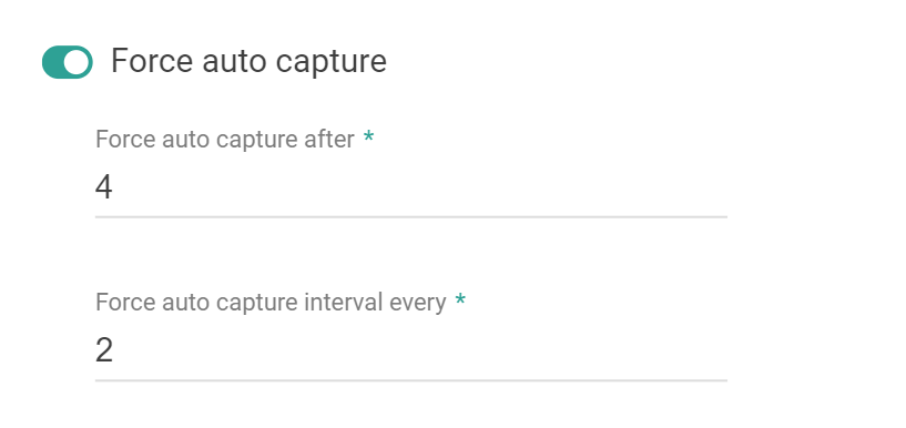 Force auto capture settings enabled