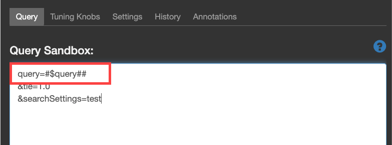 The Query Sandbox options with a callout for the query