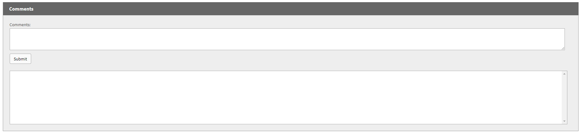 The Comments section of the Quote configurations