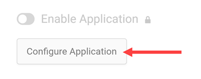 Callout of the Configure Application button