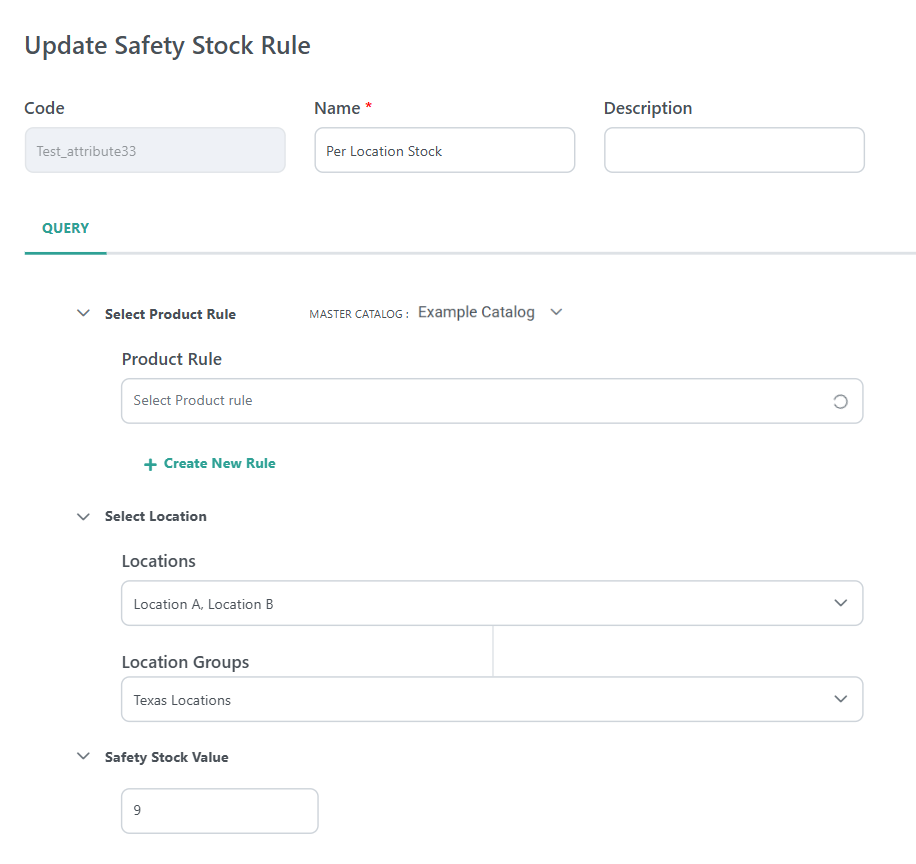 An example safety stock rule