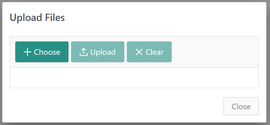 Pop-up prompting the user to choose files to upload
