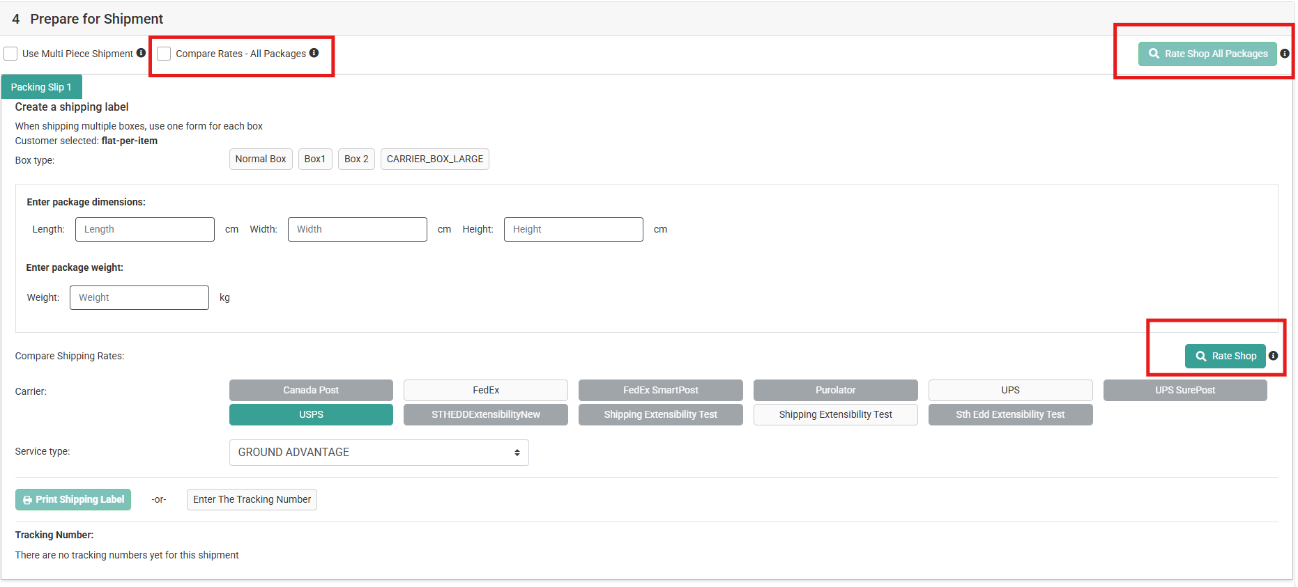 Compare Rates Checkbox