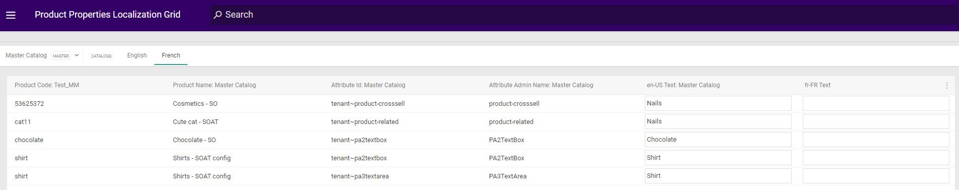 The Product Properties Localization Grid