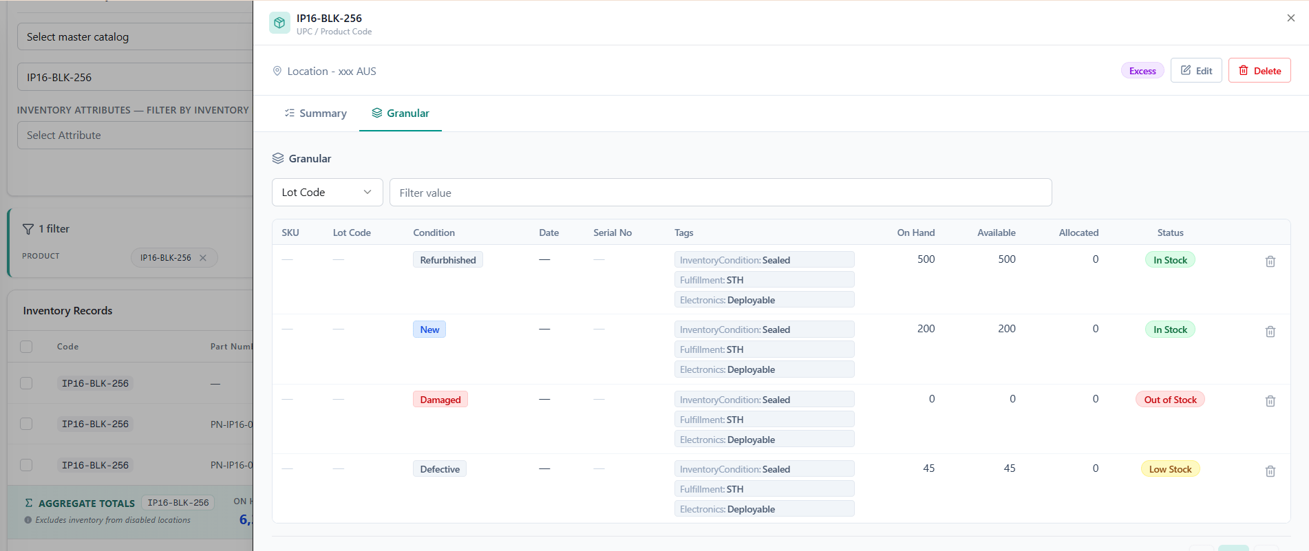 Status Pills Inventory Tags
