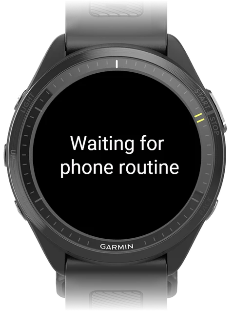 Garmin watch showing Waiting for phone routine