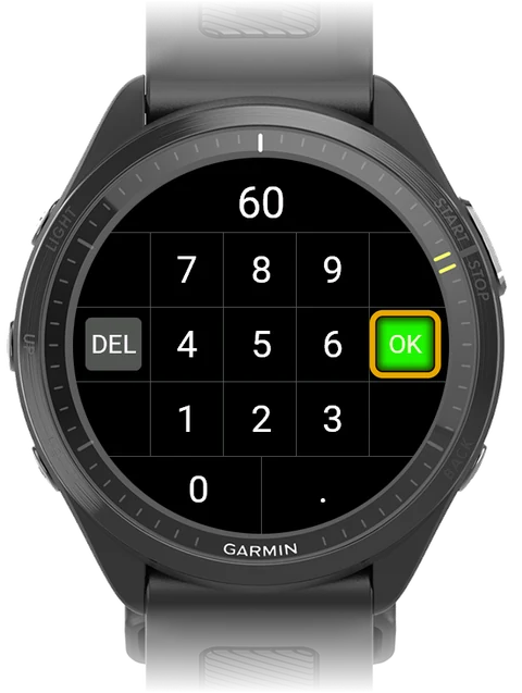 Number keypad with the OK key highlighted