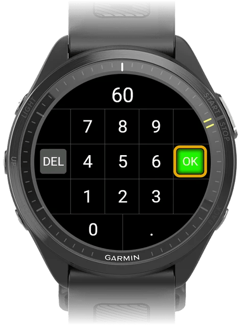 Number keypad with the OK key highlighted