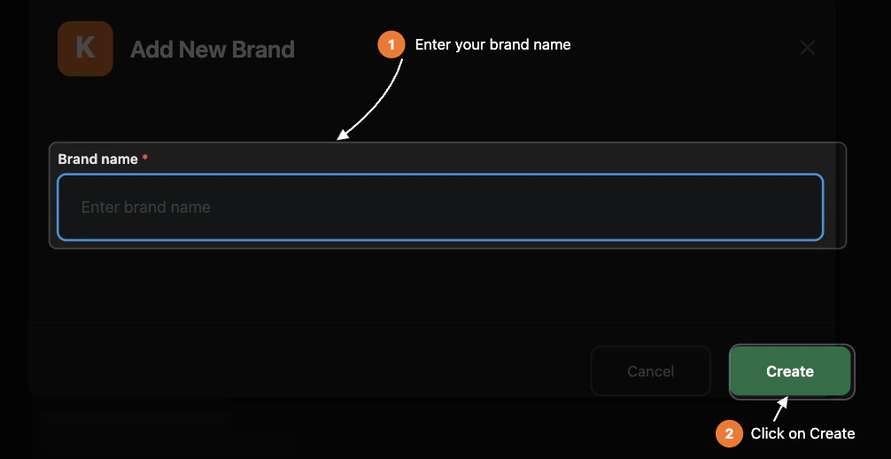 Add brand confirmation