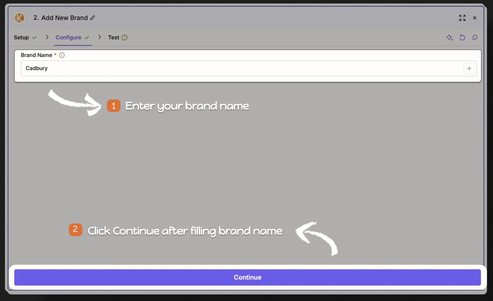 Add brand configuration in Zapier